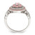 Sterling Silver Rose-plated Pink and White CZ Cushion Ring QR7124-6