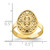 14k Oval Shield w/ Double Hearts Ring R755