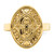14k Oval Shield w/ Double Hearts Ring R755