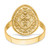 14k Oval Shield w/ Double Hearts Ring R755