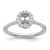 14K White Gold Lab Grown Diamond VS/SI FGH Oval Halo Eng Semi-mount RM2058E-050-7WLG
