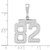 14kw Medium Polished Number 82 Charm WMP82