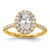14K Gold Lab Grown Diamond VS/SI FGH Oval Halo Eng Semi-mount Ring RM2058E-150-7YLG