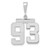 14kw Medium Polished Number 93 Charm WMP93