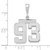 14kw Medium Polished Number 93 Charm WMP93