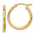 10k Diamond-cut 2mm Round Tube Hoop Earrings 10TC392