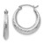 14K White Gold Madi K Textured Hollow Hoop Earrings SE2435