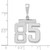 14kw Medium Polished Number 85 Charm WMP85