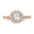 14K Rose Gold Lab Grown Diamond VS/SI FGH Halo Eng Semi-mount Ring RM2057E-100-7RLG