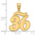 14k Brushed Border Script Number 36 Pendant SCN36