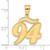 14k Brushed Border Script Number 94 Pendant SCN94
