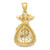10K Black and Clear CZ Micro Pave Money Bag Pendant 10C1363