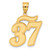 14k Brushed Border Script Number 37 Pendant SCN37