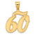 14k Brushed Border Script Number 60 Pendant SCN60