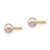 14k 3-4mm Purple Round Freshwater Cultured Pearl Stud Post Earrings X30PPU