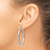 14k White Gold Diamond-cut 3mm Round Hoop Earrings TC257