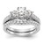 14K White Gold Lab Grown Diamond VS/SI FGH 3-Stone Complete Eng Ring RM2972E-050-8CWLG