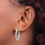 14k White Gold Diamond-cut 3mm Round Hoop Earrings TC253