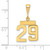 14k Small Polished Number 29 Charm SP29