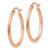 14k Rose Gold Diamond-cut Polished Hoop Earrings TE519