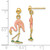 14K w/ Enamel 3-D Flamingo Dangle Earrings TE701