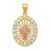 10k Two-tone CZ Cross Pendant 10C1036