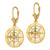 14K Nautical Compass Leverback Earrings TF1845