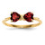 14k Gold Polished Garnet Bow Ring XBS512