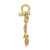 10K 3-D Anchor W/Long T Bar and Shackle Bail Charm 10K8000