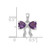 14k White Gold Polished Amethyst Bow Pendant XBS553