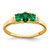 10k Polished Triple Emerald and Diamond 3-stone Ring RM5764-EM-003-1YA