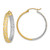 14k w/White Rhodium Polished Satin Diamond-cut In/Out Hoop Earrings TF1577