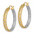 14k w/White Rhodium Polished Satin Diamond-cut In/Out Hoop Earrings TF1577