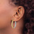 14k w/White Rhodium Polished Satin Diamond-cut In/Out Hoop Earrings TF1577