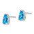 14k White Gold 9x6mm Pear Blue Topaz Checker Earrings XE82WBC