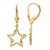 14k & White Rhodium D/C Stars Leverback Earrings TM797