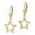 14k & White Rhodium D/C Stars Leverback Earrings TM797