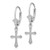 14k White Gold Cross Leverback Earrings TF1775W