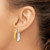 14K and White Rhodium 4.85x18.5mm Satin and Polished Teardrop Hoop Earrings TF1756