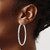 14k White Gold Diamond-cut Hoop Earrings TF627