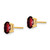 14k 7x5mm Oval Garnet Checker Earrings XE87GC