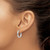 14K White Gold Small 3mm Diamond Cut Edge Polished Hoop Earrings TF815