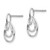 White Ice Sterling Silver Rhodium-plated Teardrop Diamond Post Dangle Earrings QW331