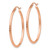 14k Rose Gold Polished Lightweight Large Diamond-cut Tube Hoop Earrings TF820