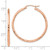14k Rose Gold Polished Lightweight Large Diamond-cut Tube Hoop Earrings TF820