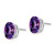 14k White Gold 10x8mm Oval Amethyst Checker Earrings XE90WAC