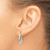 14k White Gold Polished, Satin and Diamond-cut Hoop Earrings TH780