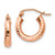 14k Rose Gold Polished Lightweight Small Diamond-cut Tube Hoop Earrings TF821