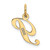 10K Small Fancy Script Initial P Charm 10YC650P