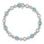 Sterling Silver Rhodium-plated Dia. & Lt Swiss Blue Topaz Oval Bracelet QX819BT